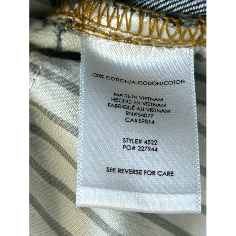 Cabi‎ Malibu Jean 4522 Mid Rise Straight Leg Distressed 100% Cotton Size 2